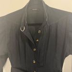 Trendyol Women's Black Long Sleeves Front Buttons Belted Jumpsuit sz. 36/XS Photo 3