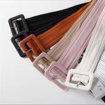 Japanese Pastel Lilac Purple Thick Big Rectangular Formal Fabric Buckle Belt Photo 1