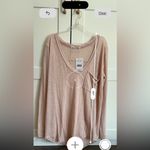 Free People NWT Long Sleeve Pink Top Size Medium Oversized Casual Minimalist Photo 6