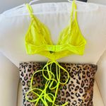 Urban Outfitters neon yellow lace bralette size small Photo 3