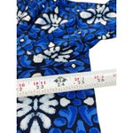 VTG Leota for Dia & Co Blue White Floral Geometric Print Top 3L V Photo 11