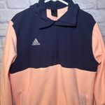 Adidas  Fleece Pullover Jacket Hood Hoodie Coat Winter Outdoor Pink Navy Sz Large Photo 1