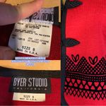 VINTAGE 1990'S BYER STUDIO RED & BLACK EMBROIDERED CROPPED VEST (8) Photo 8