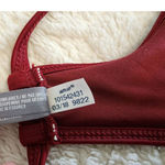 Aerie High Neck Bikini Crop Top Wine Burgundy Size Small Photo 6