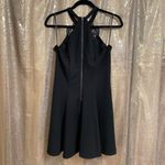 Material Girl  Black Embroidered Lace Halter Neck Flared Mini Dress, Large Photo 1