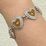 Brighton Retired Free Floating Hearts Lucite Heart Links 7.75” Bracelet 30g. Photo 1