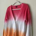 Talbots Dip Dye Girlfriend Cardigan Pink and Orange Ombré Women’s Size S Photo 3