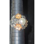 NWT OR PAZ 925 STERLING SILVER WHITE PEARL FLOWER RING SZ 7.25 MADE IN ISRAEL PZ Photo 3