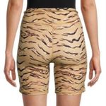 We Wore What  Tiger Print Chain Bike Shorts Tan Black Size Small Photo 3