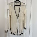 American Eagle  Outfitters Cream Knit Cardigan with Black Accents Sz M Photo 3