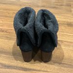 Eric Michael  Boots Womens 6 Faux Fur Fold Over Black Suede Wood Heel Size 36 Photo 4