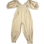 Free People Intimately Lotta Love Romper Beige Boho Puff Sleeve Jumpsuit Medium Photo 12
