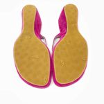 Bubblegum La Canadienne Suede Wedge Thong Sandal size 41  Pink Fuscia Barbiecore Photo 5