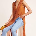 Anthropologie NWT Sheer Button-Front Tunic Top Maxi Dress Relax Fit Photo 2