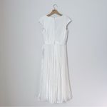 Mac Duggal NEW Pleated Cap Sleeve Belted A-line Midi Dress Gown Whiteb Photo 5