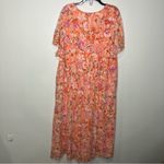 Torrid  lace up tea length dress crinkle gauze floral peach white womens size 4X Photo 10
