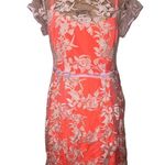 Nanette Lepore NWT Waldorf Girl Sheath Orange Crepe w/Lavender Lace Dress 10 Photo 2