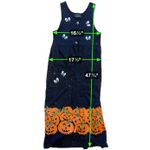 L.A. Artwear Handmade Halloween Maxi Dress Ghost Eyes Pumpkin Print Small/Medium Black Photo 7