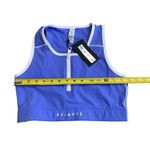 Balance Athletica  Vitality‎ Women’s M Isotope Zip Front Crop Top Sports Bra Blue Photo 1