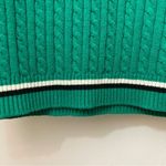 BP Nordstrom Green White Black Stripe Cable Knit Sleeveless Sweater Vest Top Photo 3