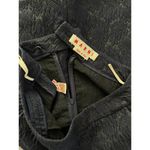 Marni Floral Lace Wool Skirt Womens Size 44 Navy Blue with Dark Gray Pencil Photo 10