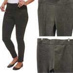 Andrew Marc Sueded Seam Front Ankle Length Pull On Black Pants Womens Medium Photo 1