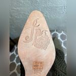 Free People  Suede Leather Boots Olive Woven Ankle Boots side zip US 8-8.5 EU 39 Photo 7