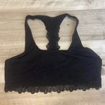 Aerie unlined ribbed lace black bralette Photo 0