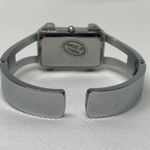 Women silver tone cuff bangle bracelet watch 20mm rhinestones 6.5” running Photo 3