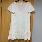 Polly White Linen / Cotton Button Down V Neck Dress Photo 1