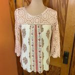 Xhilaration Vtg Y2K boho feminine lace trimmed bell sleeve top Photo 5