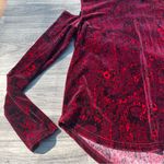 Ruff Hewn  Grey Red Black Velvet Cold Shoulder Blouse Photo 8