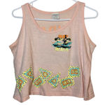 Players Sport Tank Top M Peach‎ Surf Beach Cropped Sleeveless 100% Cotton Pink Size M Photo 0