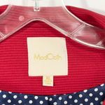 Modcloth  XL Coat Red Lined Nautical‎ Ribbed Peter Pan Collar A Line Swing 933 Photo 5