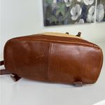 LL Bean Tan Corduroy and Lather Backpack Purse Photo 9