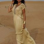 ZARA  dress maxi flowy butter yellow beaded embroidered boho summer vacation Photo 0