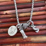 Brighton Silver Charm Necklace with Four Charms 18”-20” Photo 4