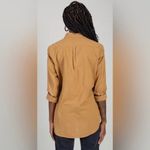 XIRENA Beau Cotton Long Sleeve Button Up Shirt in Khaki Size XS Orange Photo 1