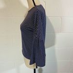 Top Shop Flare Sleeve Navy Striped Crewneck Blouse Photo 2