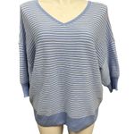 Lane Bryant Blue & White Striped V-Neck Sweater Plus Size 18/20 Photo 0