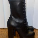Saint Laurent Cherry Lace-up Platform Bootie in Smooth Leather Size 40 Photo 3