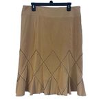 FOR THE REPUBLIC  light brown fit n flare‎ perforated lined skirt 14 Photo 1