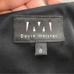 David Meister  fox fur trim cuff black gown sz 8 Photo 3