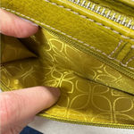 Fossil  Green Leather Marlow Maddox Zip Clutch Wallet Boho Classic Photo 3