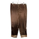 Delicates  Pajamas Set Womens Medium Satin Leopard Trim Cami Pants Sleepwear Photo 3