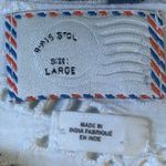 Anthropologie  9-H15 STCL Postage Stamp Blue Floral Lace Neckline Blouse Large Photo 4