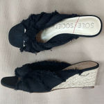 Sole Society  Fabric‎ Knot Slip On Espadrille Wedges in Black Size 6.5 Photo 0