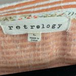 Retrology Peach Orange & White Striped Short Sleeve Women’s Casual Top Size L Size L Photo 4