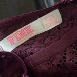 PINK - Victoria's Secret Victoria’s Secret PINK lace halter bralette in a deep maroon shade Photo 2