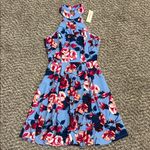 Francesca's Collections Blue and Red Floral Dress Size XS Photo 7